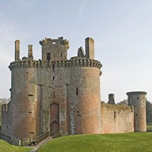 Moated medieval stronghold of Caerlaverock Castle