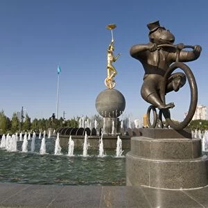 Modern fountain, Astana, Kazakhstan, Central Asia, Asia
