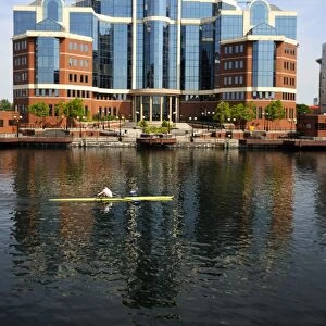 Modern office building, Erie Basin, Salford Quays, Greater Manchester, England