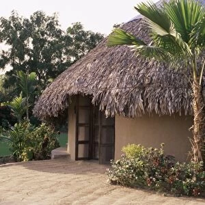 Modern residential home in traditional tribal Rabari round mud hut