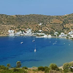 Monastery of Taxiarques, village and beach, Vathi, Sifnos, Cyclades Islands
