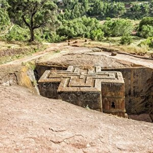 Monolithic rock-cut Church of Bete Giyorgis (St. George), UNESCO World Heritage Site, Lalibela, Amhara region, Northern Ethiopia, Africa