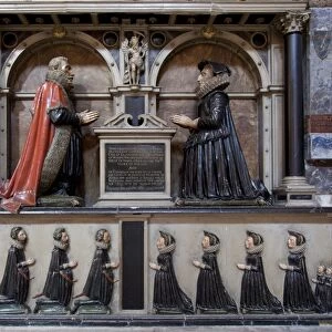 Monument to Thomas Machen, died 1614, his wife and 13 children, Gloucester Cathedral