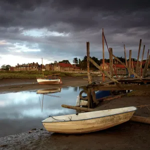 A moody summer evening at Blakeney Quay, North Norfolk, England, United Kingdom, Europe