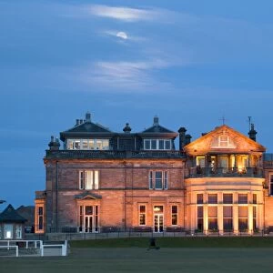 Moonrise over the Royal and Ancient Golf Club, St. Andrews, Fife, Scotland, United Kingdom