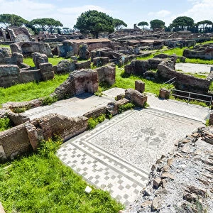 Mosaic, Block of Bacchus and Arianna, Ostia Antica archaeological site, Ostia, Rome