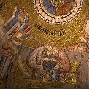 Mosaic depicting Infancy of Christ, interior of Church of St. Saviour in Chora (Kariye Camii), UNESCO World Heritage Site, Istanbul, Turkey, Europe