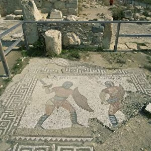 Mosaic, the house of gladiators, Kourion, Cyprus, Europe