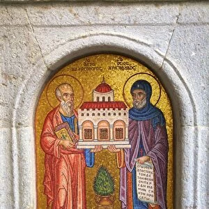 Mosaic icon at Monastery of St. John at Chora, UNESCO World Heritage Site, Patmos