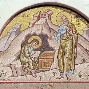 Mosaic of St. John dictating to pupil Prochorus, Cave of Apocalypse, Patmos