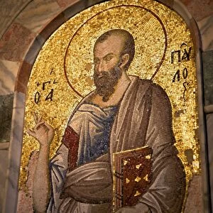 Mosaic of St. Paul, interior of Church of St. Saviour in Chora (Kariye Camii), UNESCO World Heritage Site, Istanbul, Turkey, Europe