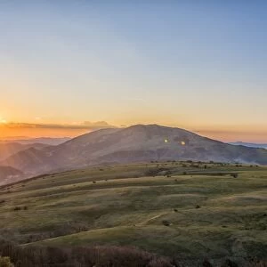 Mount Petrano, sunset on Apennines, Marche, Italy, Europe