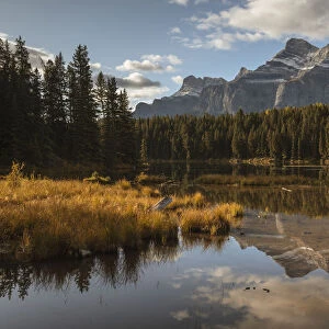 Mount Rundle reflected in Johnson Lake, Banff National Park, UNESCO World Heritage Site