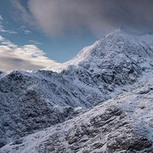 Mount Snowdon (Yr Wyddfa) in winter, Snowdonia National Park, Eryri, North Wales, United Kingdom, Europe