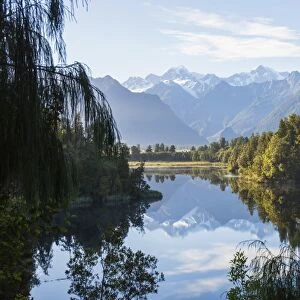 Mount Tasman and Aoraki (Mount Cook) reflected in Lake Matheson, Westland Tai Poutini National Park