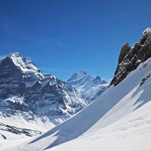 Mountain peaks above Grindelwald, Jungfrau region, Bernese Oberland, Swiss Alps