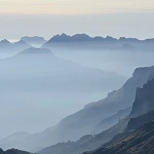 Mountain silhouette, Chamonix, Haute-Savoie, French Alps, France, Europe