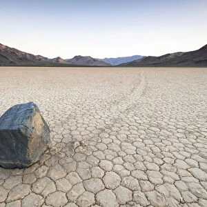 Moving boulders at Racetrack Playa in Death Valley National Park, California, United
