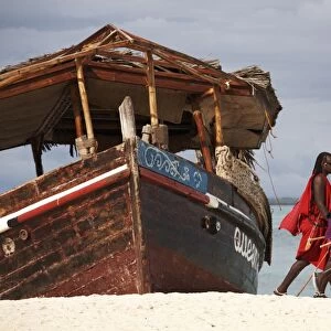 Msai warriors on Kendwa Beach, Zanzibar, Tanzania, East Africa, Africa