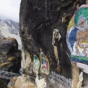 Mural of Guru Rinpoche, Solu Khumbu Everest Region, Sagarmatha National Park, Nepal, Asia