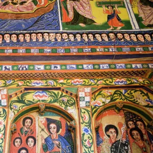 Murals in the beautifully painted Inner Sanctuary of the Christian Church of Ura Kedane Meheriet