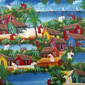 Naive Haitian painting, Colonial Zone, Santo Domingo, Dominican Republic