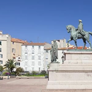 Napoleon monument at Place du Gaulle (Place du Diamant), Ajaccio, Corsica, France, Mediterranean, Europe