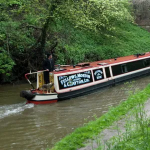 Narrow boat entering a tunnel, Llangollen Canal, England, United Kingdom, Europe