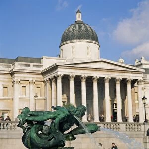 National Gallery and Trafalgar Square, London, England, United Kingdom, Europe
