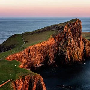 Neist Point at sunset, Isle of Skye, Inner Hebrides, Scotland, United Kingdom, Europe