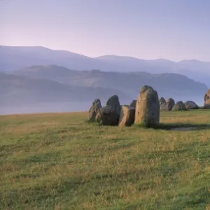 The Neolithic Castlerigg Stone Circle at dawn, near Keswick, Lake District National Park