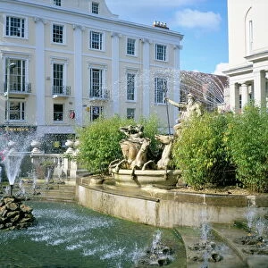 Neptune fountain and the Promenade, Cheltenham, Gloucestershire, England