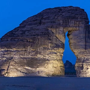 Night shot of the Elephant Rock, Al Ula, Kingdom of Saudi Arabia, Middle East