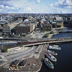 Norrmalm waterfront with cruise boats