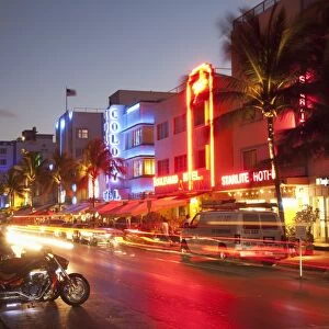 Ocean Drive, South Beach, Art Deco district, Miami Beach, Miami, Florida, United States of America, North America