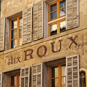 Old advertising sign on the side of a building, Aix-en-Provence, Bouches-du-Rhone