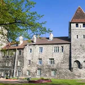The old city walls of the Old Town of Tallinn, UNESCO World Heritage Site, Estonia, Baltic States, Europe