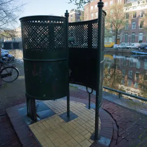 Old fashioned outdoor lavatory or pissoir, Amsterdam, Netherlands, Europe