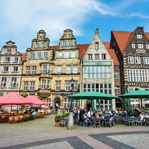 Old Hanse houses in Market square of Bremen, Germany, Europe