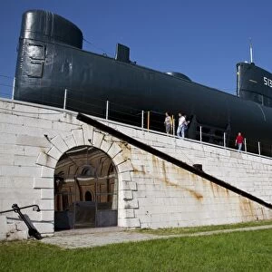 An old Italian submarine located inside the Venice Arsenale, Venice, Veneto