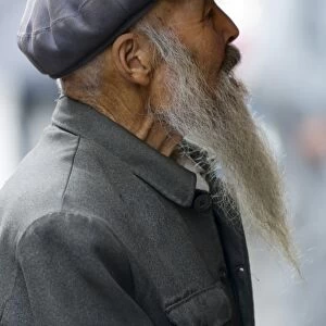 Old man with long beard, Xining, Qinghai, China, Asia