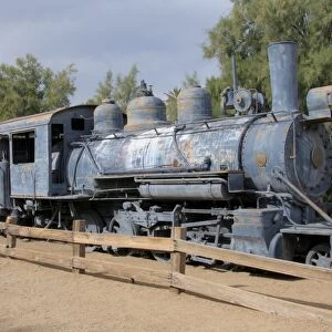 Old steam locomotive, Furnace Creek, Death Valley, California, United States of America, North America