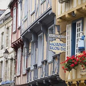 Old timber framed buildings in Quimper, Southern Finistere, Brittany, France, Europe