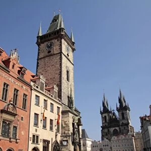Old Town Hall and Tyn Cathedral, Prague, Czech Republic, Europe
