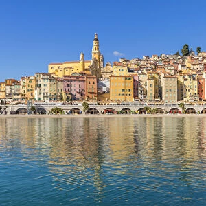 The old town with the Saint-Michel-Archange Basilica, Menton, Alpes Maritimes