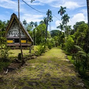 Oldest Bai of Palau, a house for the village chiefs, Island of Babeldoab, Palau, Central Pacific, Pacific