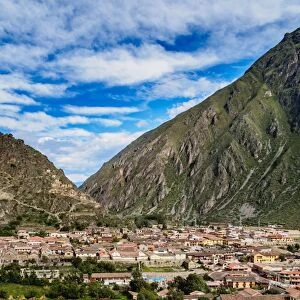 Ollantaytambo, elevated view, Sacred Valley, Cusco Region, Peru, South America