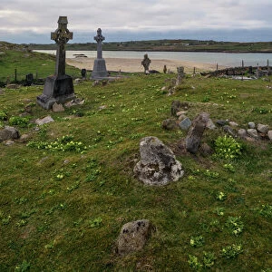 Omey Island Graveyard, Connemara, County Galway, Connacht, Republic of Ireland, Europe