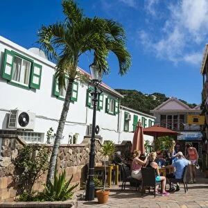 Open air cafe in Windwardside, Saba, Netherland Antilles, West Indies, Caribbean