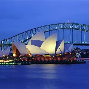 Opera House and Sydney Harbour Bridge, Sydney, New South Wales, Australia